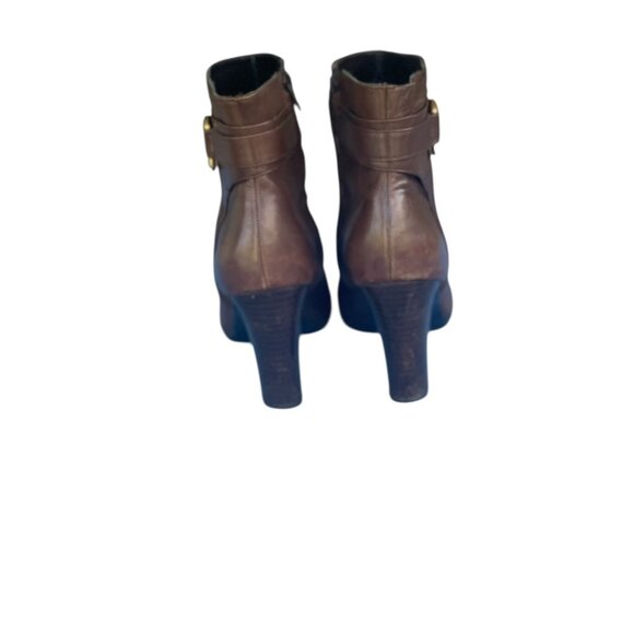 Lauren Ralph Lauren Mandy Women's Ankle Leather Boots- Stacked Heel Bootie SZ 9B - Picture 5 of 16